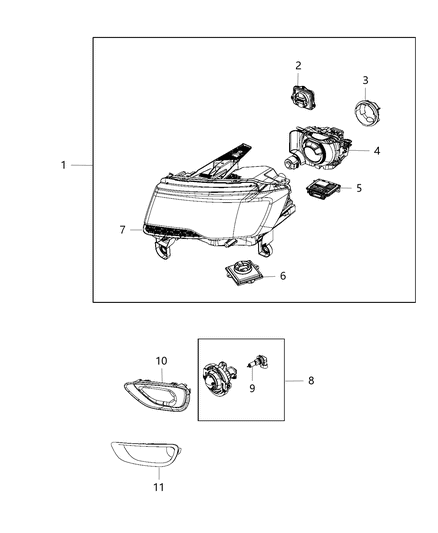 2014 Jeep Grand Cherokee Headlamp Diagram for 68144702AE