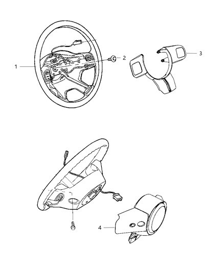 2012 Jeep Liberty Bezel-Steering Wheel Diagram for 1TE621K7AB