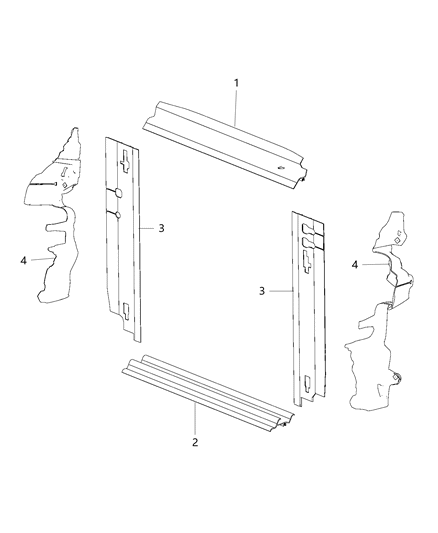 2015 Chrysler Town & Country Radiator Seals, Shields, Baffles, And Shrouds Diagram