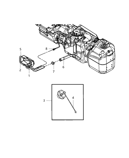 2008 Dodge Ram 1500 Fuel Filler Tube & Related Diagram