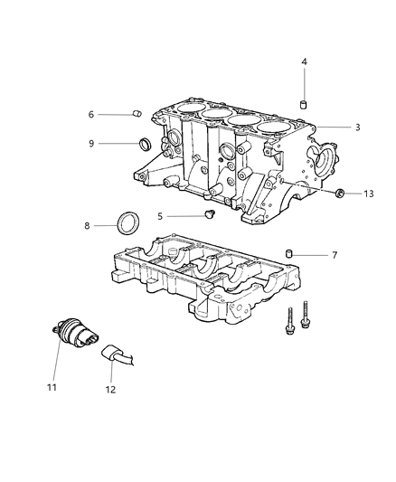 2002 Chrysler Sebring Engine-Short Diagram for 5080524AB