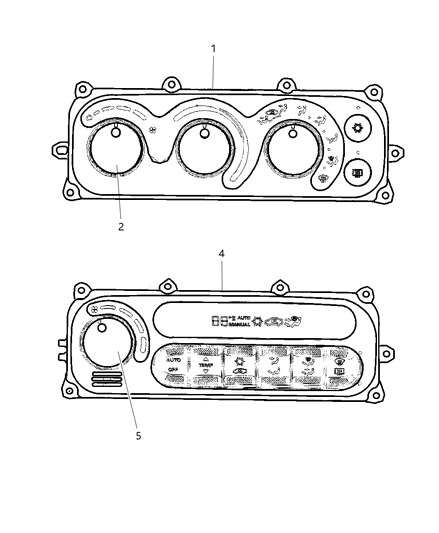 1998 Chrysler Concorde Controls, Air Conditioner And Heater Diagram
