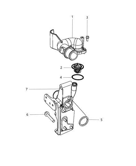 2008 Dodge Ram 4500 Thermostat & Related Parts Diagram