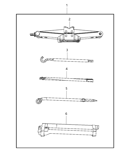 2009 Jeep Commander Jack Diagram for 55197451AB