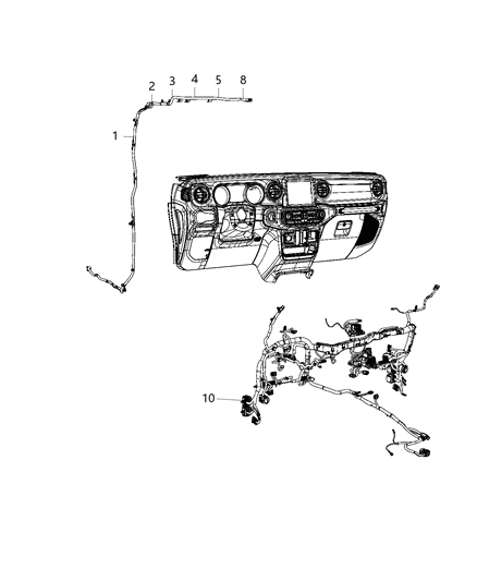 2020 Jeep Wrangler Instrument Panel Diagram for 68413005AE
