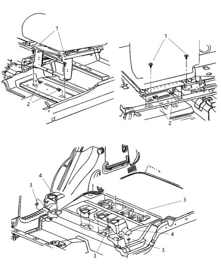 2005 Chrysler PT Cruiser Front Seat - Attaching Parts Diagram