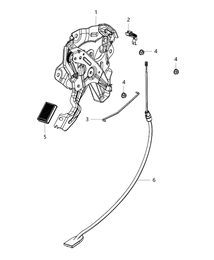 2019 Ram 3500 Pickup Park Brake Lever & Cables Diagram 1