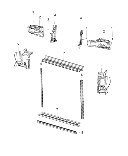 2017 Dodge Charger Seal-Radiator Side Air Diagram for 68306395AA