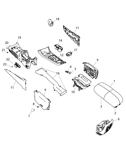 2014 Jeep Grand Cherokee Bezel-Gear Shift Indicator Diagram for 1XH201C5AC