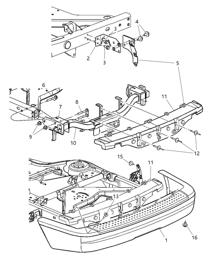 2004 Dodge Durango Bracket-FASCIA Diagram for 55077568AA