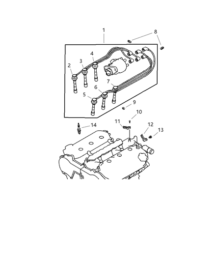 2004 Dodge Stratus SPARKPLUG Diagram for MN163235