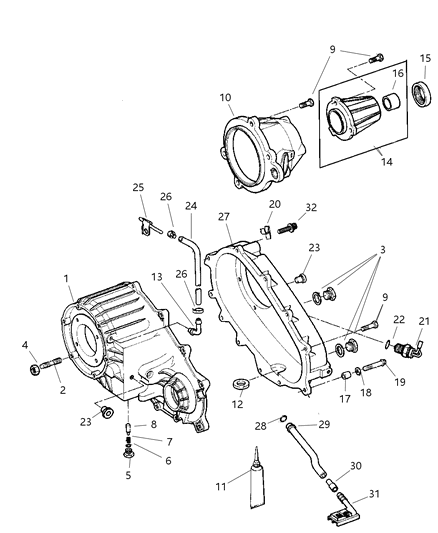 1999 Dodge Dakota Case & Related Parts Diagram 3