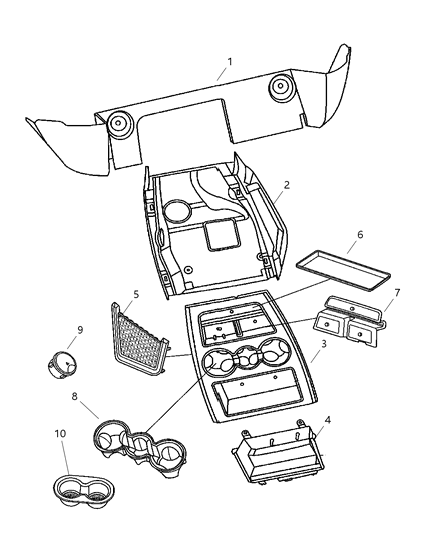 2006 Dodge Ram 2500 Panel-Console Diagram for 1GF92XDHAA