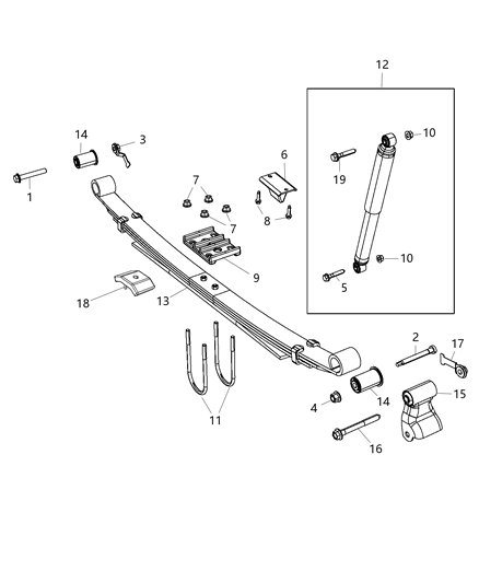 2014 Ram 3500 Pickup Suspension - Rear (Leaf Spring) Diagram