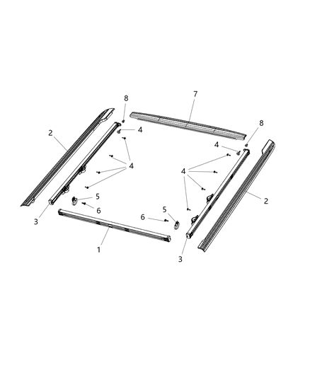 2020 Jeep Gladiator Rail Kit-Cargo Diagram for 68352133AA