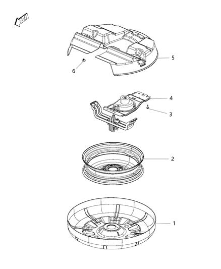 2015 Dodge Grand Caravan WINCH-Spare Tire Carrier Diagram for 5109667AF