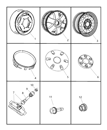 2008 Dodge Sprinter 3500 Wheels & Hardware Diagram 1