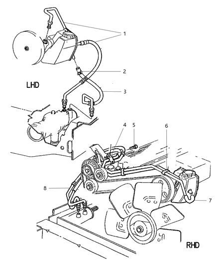 2001 Jeep Cherokee Power Steering Hoses And Reservoir Diagram 3