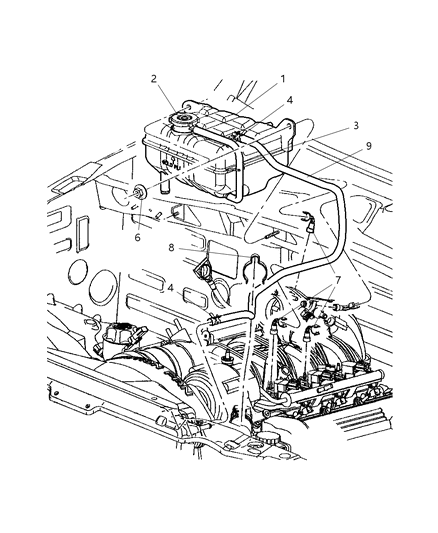 2002 Jeep Liberty Hose-Overflow Diagram for 5086496AA