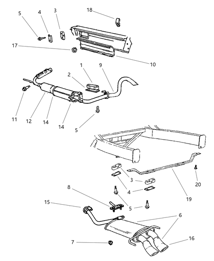 1999 Dodge Viper Exhaust System Diagram 2