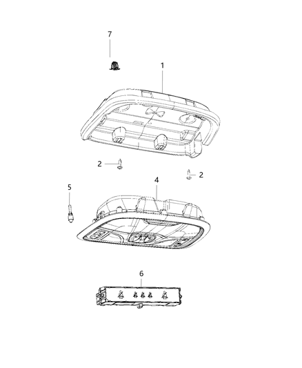 2019 Jeep Cherokee Overhead Console Diagram