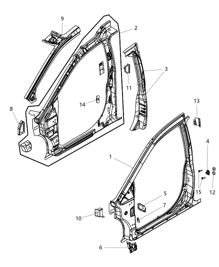 2009 Dodge Grand Caravan Bracket-Trim Diagram for 5109472AA