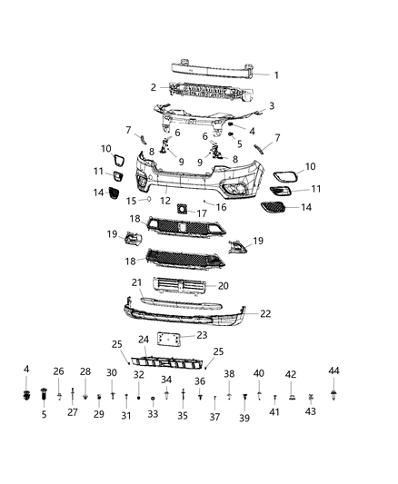 2021 Jeep Cherokee Screw Diagram for 6511547AA