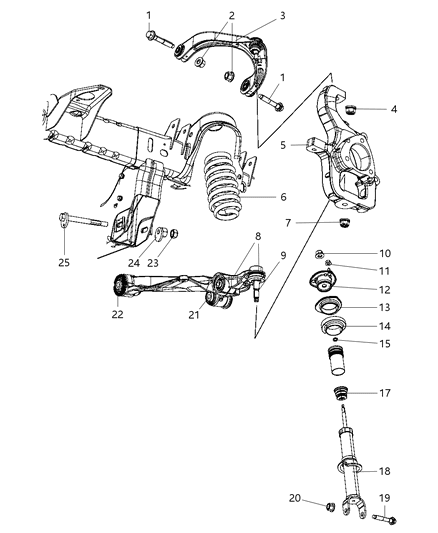 2009 Dodge Dakota Front Coil Spring Diagram for 4670434AA