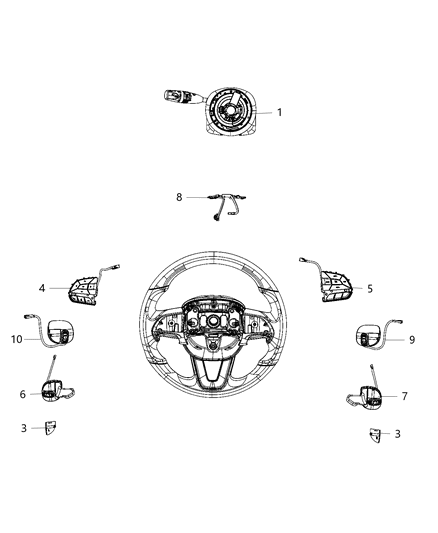 2018 Dodge Durango Steering Column Module Diagram for 6NE96DX9AA