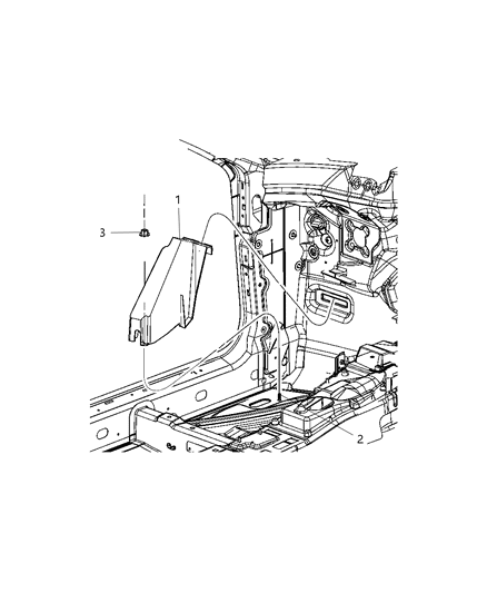 2008 Dodge Challenger Support-FOOTREST Diagram for 4662051AA