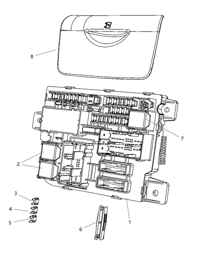 2009 Dodge Durango Relay Junction Block Diagram for 56049173AG