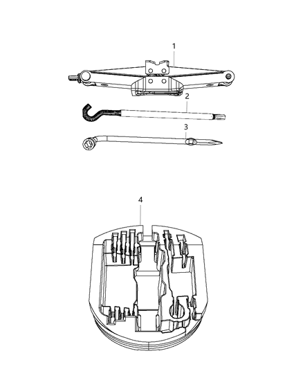 2019 Jeep Grand Cherokee Jack Assembly & Tools Diagram