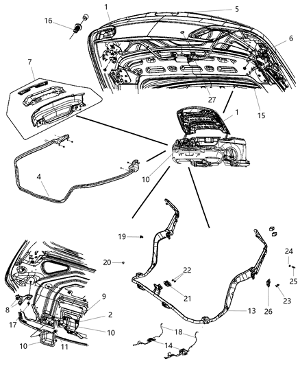 2007 Chrysler Sebring DECKLID Diagram for 5008940AA