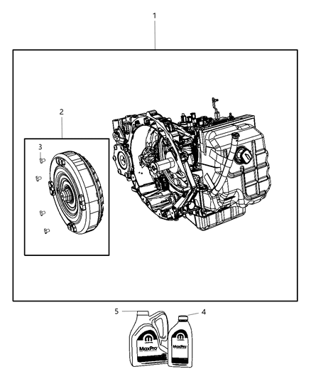 2009 Dodge Avenger Trans Kit-With Torque Converter Diagram for 68139071AA