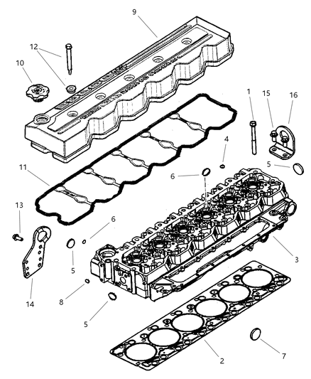 2002 Dodge Ram 2500 Quad & Club Cab Cylinder Head Diagram 2