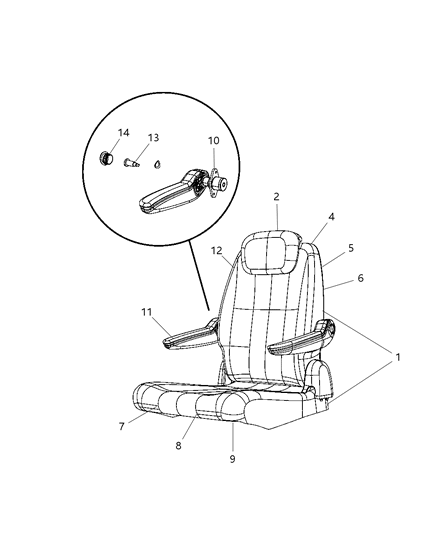 2009 Chrysler Town & Country Rear Seat - Quad Diagram 5