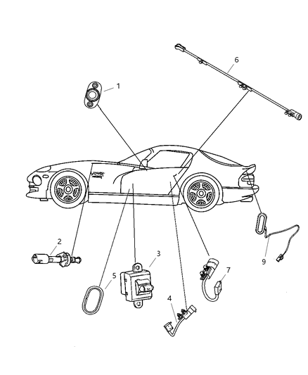 2008 Dodge Viper Switch-Brake Fluid Level Diagram for 5093251AA