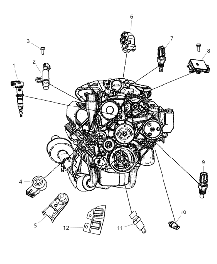 2015 Ram 3500 Pickup Sensors, Engine Diagram 1