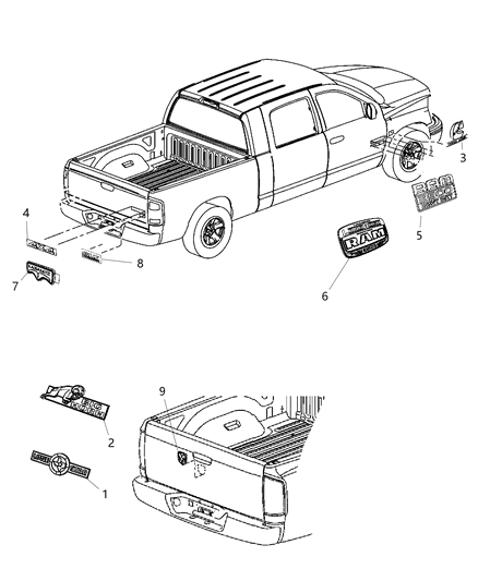 2011 Ram 3500 Decal Diagram for 68086557AA