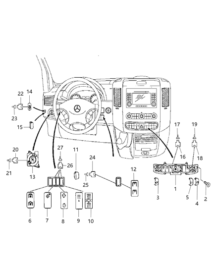 2007 Dodge Sprinter 2500 Switch-Hazard Warning Diagram for 68010483AA