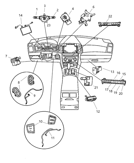 2007 Jeep Grand Cherokee Switches (Instrument Panel And Console) Diagram