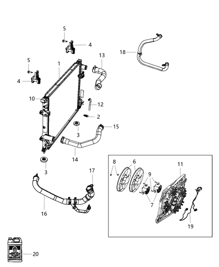 2015 Dodge Charger Hose-Radiator Inlet Diagram for 55038160AD