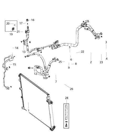 2014 Jeep Cherokee Valve Cor-A/C Line Diagram for 68231466AA