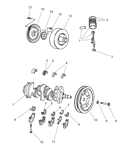 1997 Dodge Intrepid DAMPER-CRANKSHAFT Vibration Diagram for 4663175