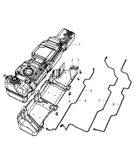 2009 Jeep Wrangler Fuel Tank And Related Components Diagram