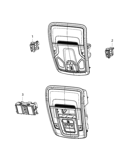 2020 Ram 2500 Switches - Console Diagram 2