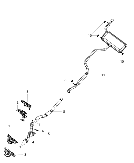 2007 Chrysler Sebring Exhaust Muffler And Tailpipe Diagram for 5085559AD