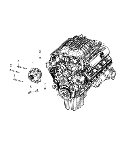 2021 Dodge Durango Generator/Alternator & Related Parts Diagram 1