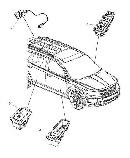 2011 Dodge Journey Switched Doors & Liftgate Diagram