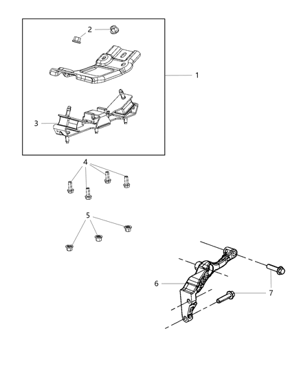 2019 Ram 4500 Bracket-Transmission Mount Diagram for 68090657AC